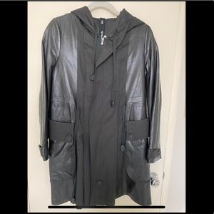 Vintage long leather jacket